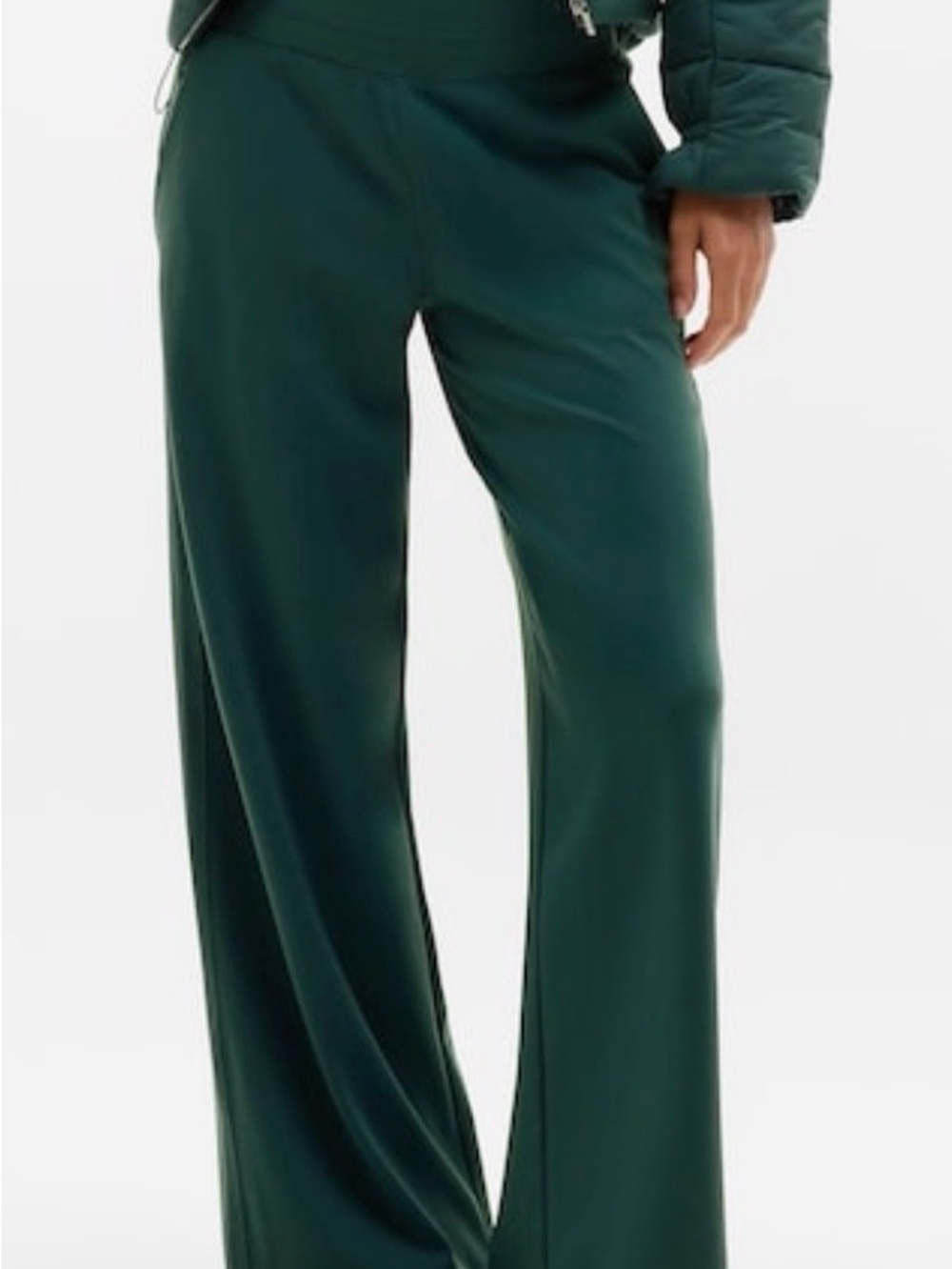 Athleta Venice High Rise Wide-Leg Pants in Forest Green